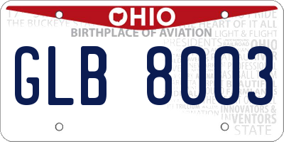 OH license plate GLB8003