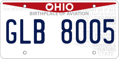 OH license plate GLB8005