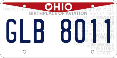 OH license plate GLB8011