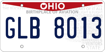 OH license plate GLB8013