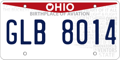 OH license plate GLB8014