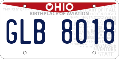 OH license plate GLB8018