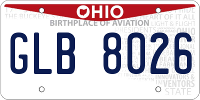 OH license plate GLB8026