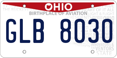OH license plate GLB8030