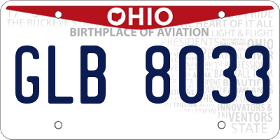 OH license plate GLB8033