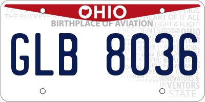 OH license plate GLB8036
