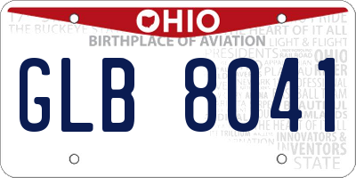 OH license plate GLB8041