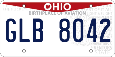 OH license plate GLB8042
