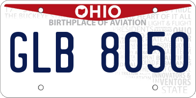OH license plate GLB8050