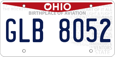 OH license plate GLB8052