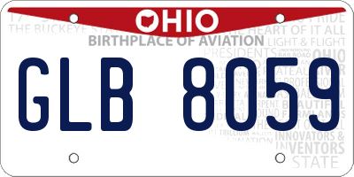 OH license plate GLB8059