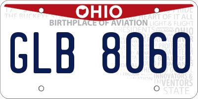 OH license plate GLB8060