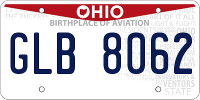 OH license plate GLB8062
