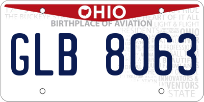 OH license plate GLB8063