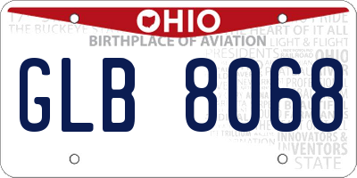 OH license plate GLB8068
