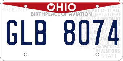 OH license plate GLB8074
