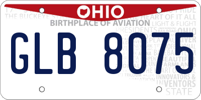 OH license plate GLB8075