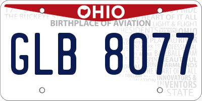OH license plate GLB8077