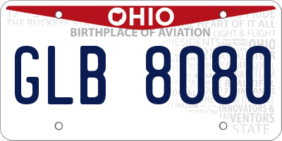OH license plate GLB8080