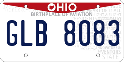 OH license plate GLB8083