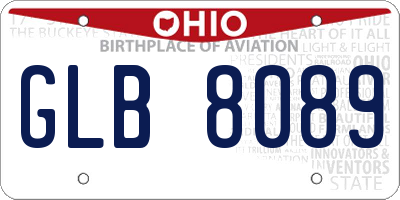 OH license plate GLB8089