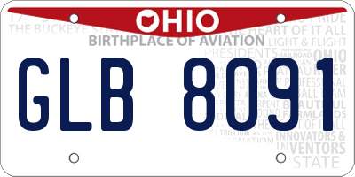 OH license plate GLB8091