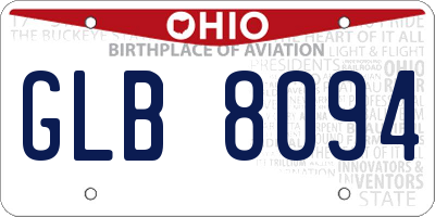 OH license plate GLB8094