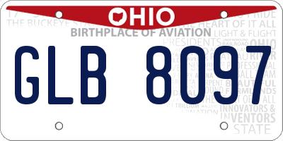 OH license plate GLB8097