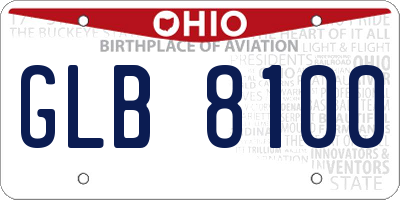 OH license plate GLB8100