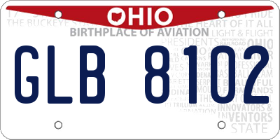 OH license plate GLB8102