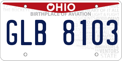 OH license plate GLB8103