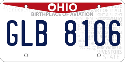 OH license plate GLB8106