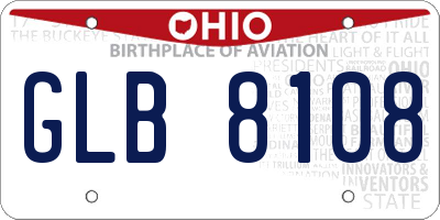 OH license plate GLB8108