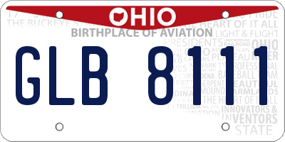 OH license plate GLB8111