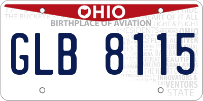 OH license plate GLB8115