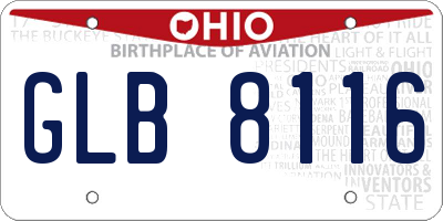 OH license plate GLB8116