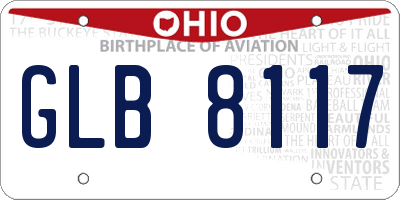 OH license plate GLB8117