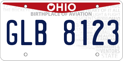 OH license plate GLB8123
