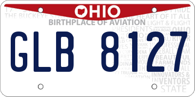 OH license plate GLB8127