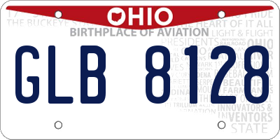 OH license plate GLB8128