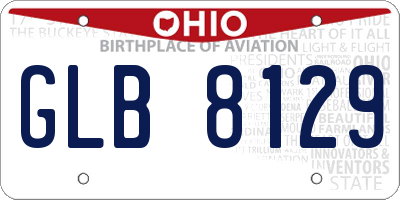 OH license plate GLB8129
