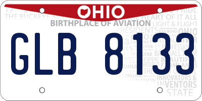 OH license plate GLB8133