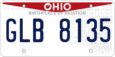 OH license plate GLB8135