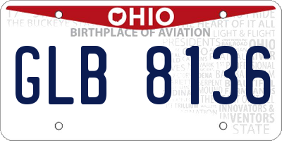 OH license plate GLB8136
