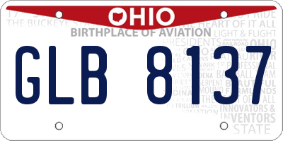 OH license plate GLB8137