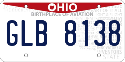OH license plate GLB8138