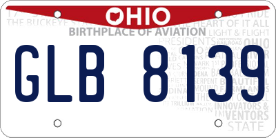 OH license plate GLB8139