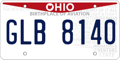 OH license plate GLB8140