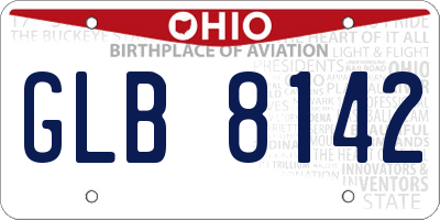 OH license plate GLB8142