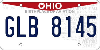 OH license plate GLB8145